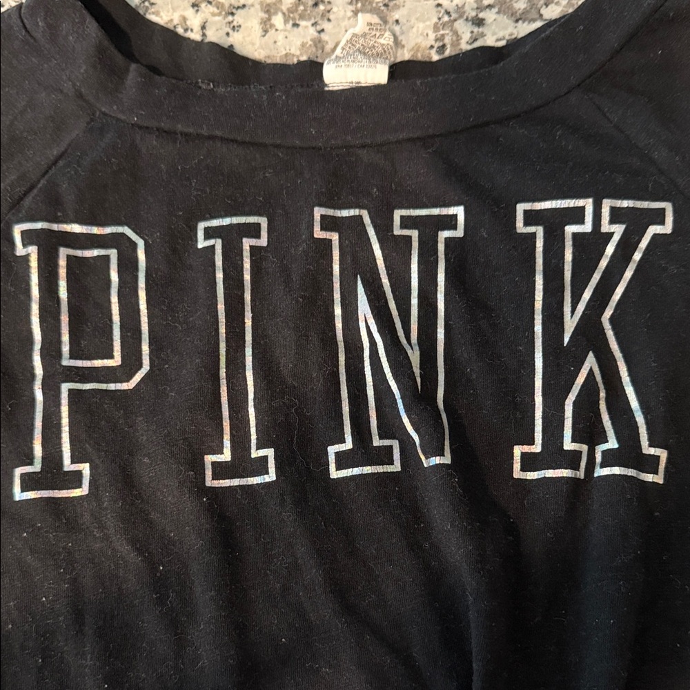 PINK Victoria's Secret Black Sleepwear Top
